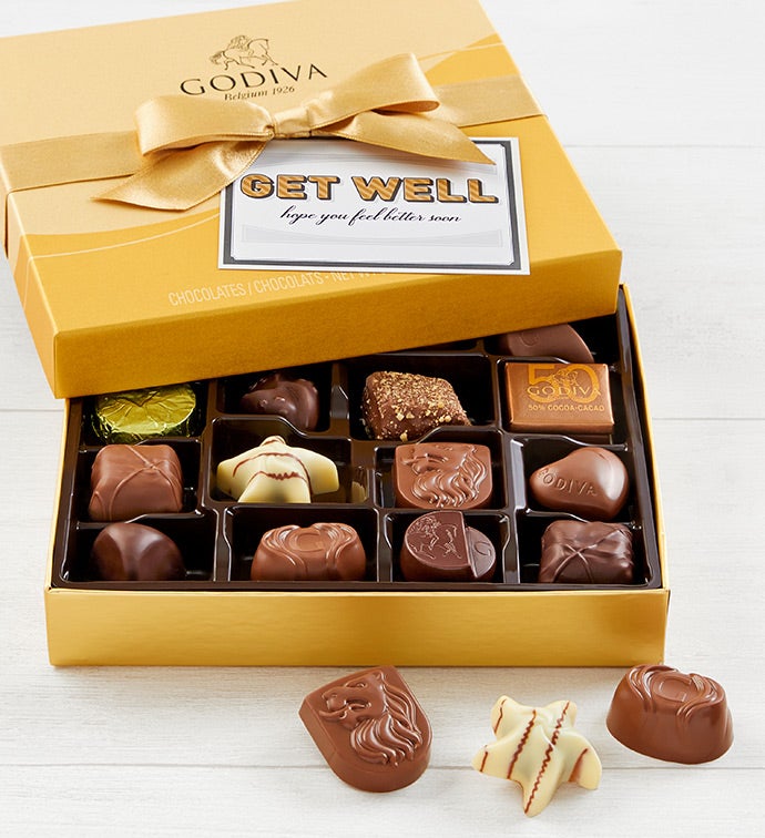 Get Well Godiva® Gold Ballotin Chocolates Box 19pc